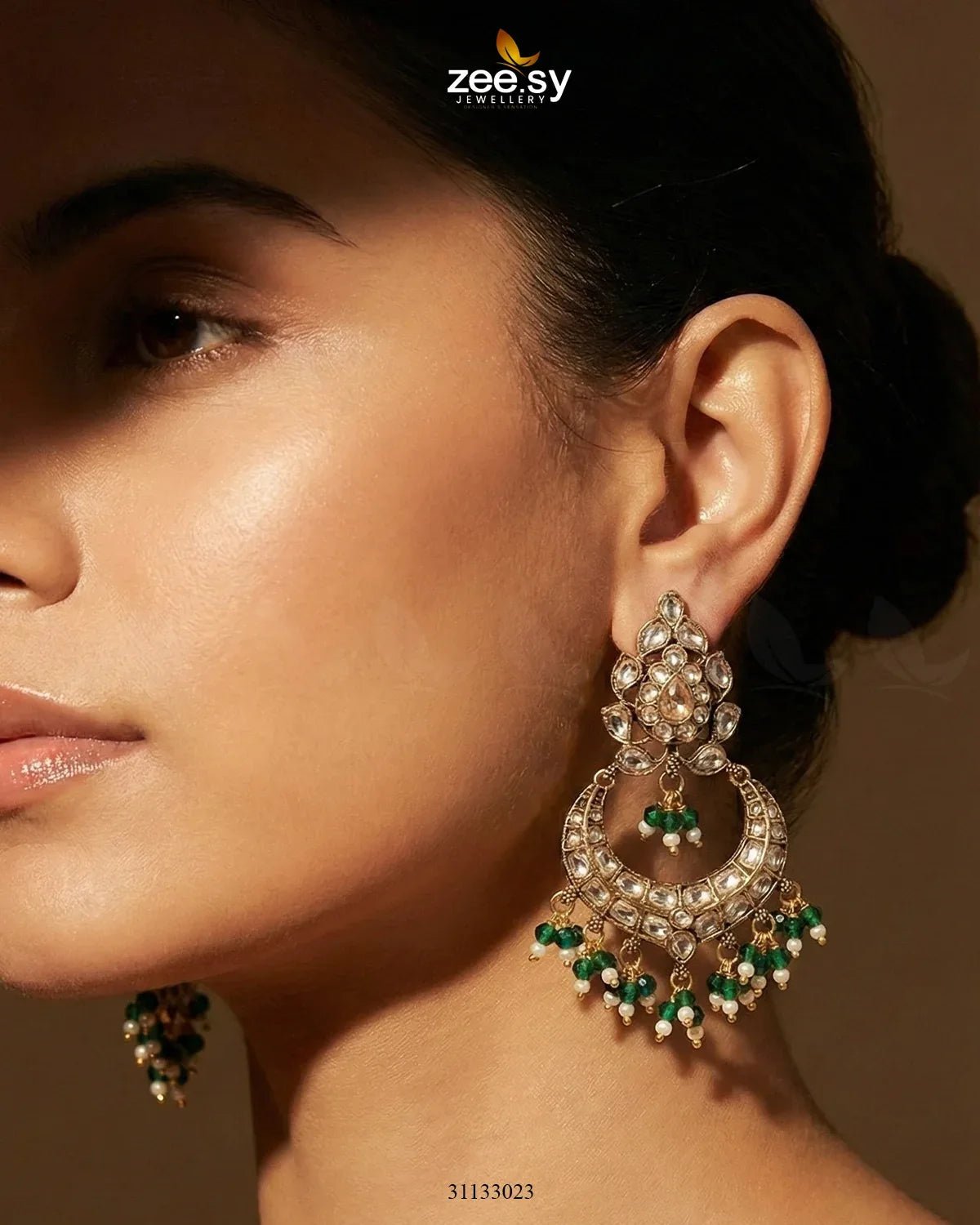 Imperial Chand Crystal Earrings Earrings - Zeesy Jewellery Pakistan | Premium Artificial & Imitation Jewellery