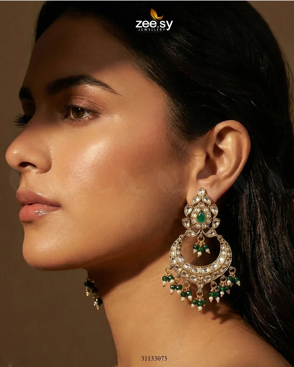 Imperial Chand Crystal Earrings Earrings - Zeesy Jewellery Pakistan | Premium Artificial & Imitation Jewellery