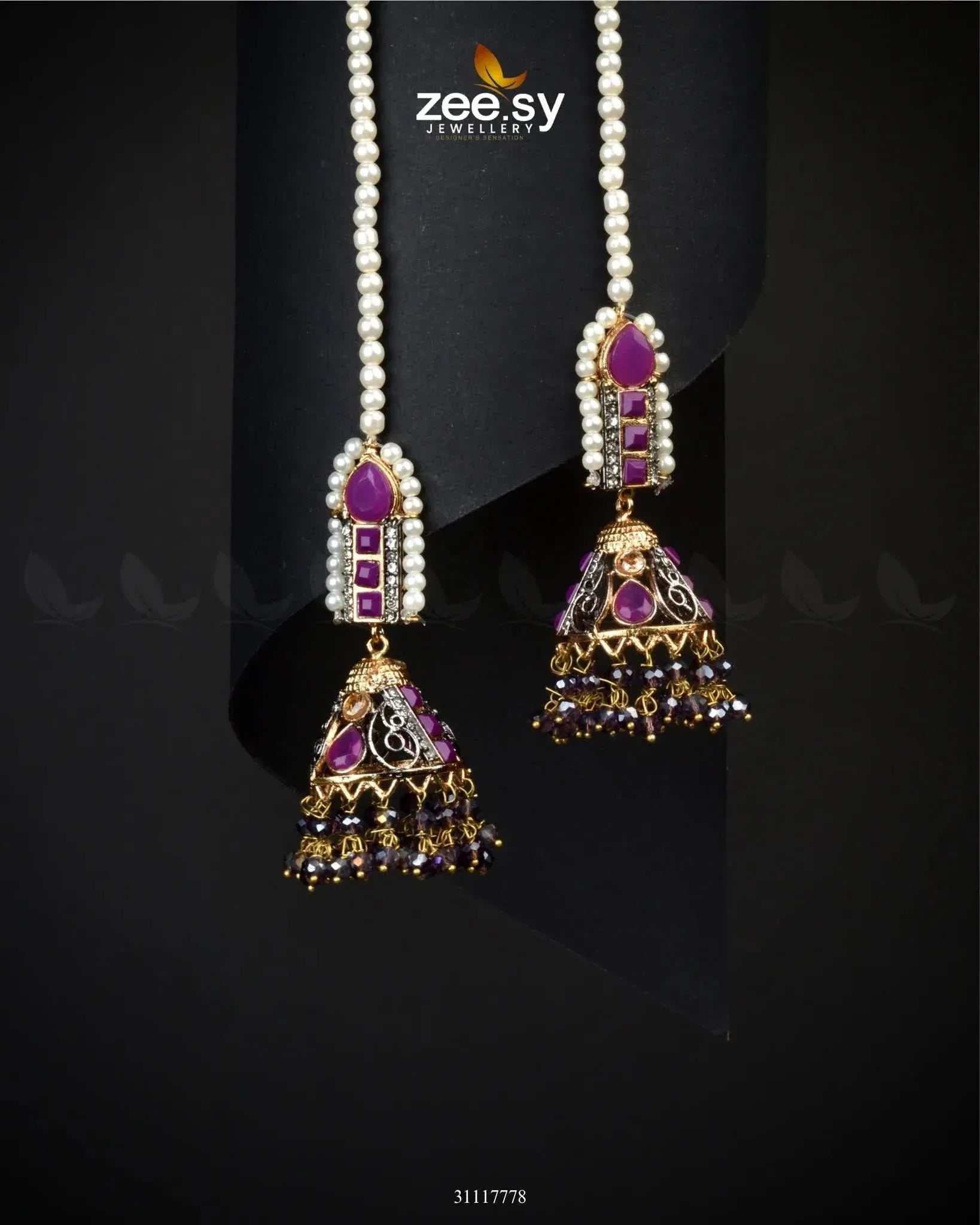 Willoow Earrings Purple Earrings - Zeesy Jewellery Pakistan | Premium Artificial & Imitation Jewellery