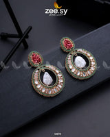 Cluster Zircons Earrings Red Earrings - Zeesy Jewellery Pakistan | Premium Artificial & Imitation Jewellery