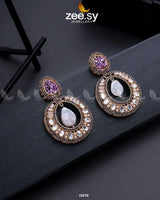 Cluster Zircons Earrings Purple Earrings - Zeesy Jewellery Pakistan | Premium Artificial & Imitation Jewellery