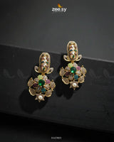 Emerald Turkish Mother Pearl Earrings Earrings - Zeesy Jewellery Pakistan | Premium Artificial & Imitation Jewellery