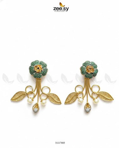 Laurel Earrings Green Earrings - Zeesy Jewellery Pakistan | Premium Artificial & Imitation Jewellery