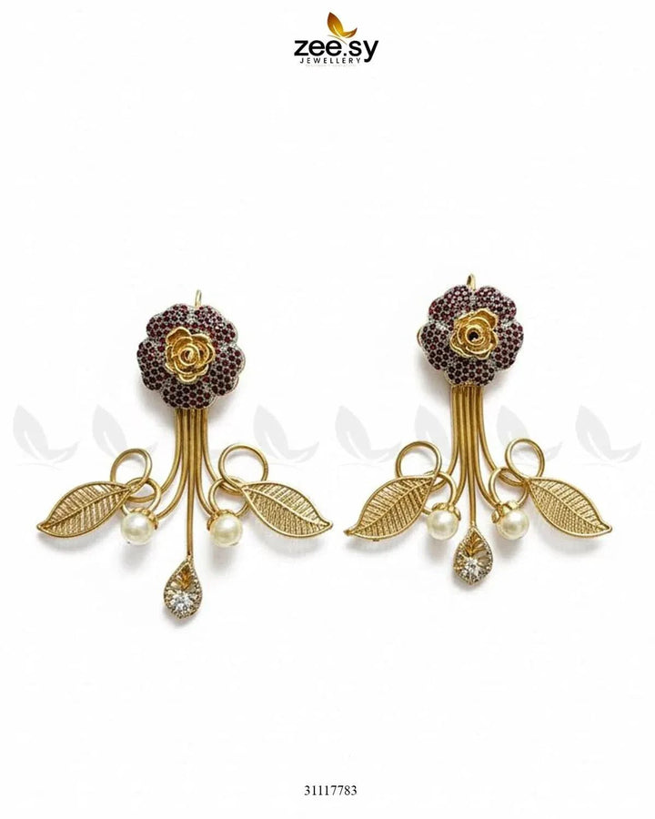Laurel Earrings Red Earrings - Zeesy Jewellery Pakistan | Premium Artificial & Imitation Jewellery