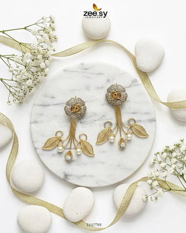 Laurel Earrings Champagne Earrings - Zeesy Jewellery Pakistan | Premium Artificial & Imitation Jewellery