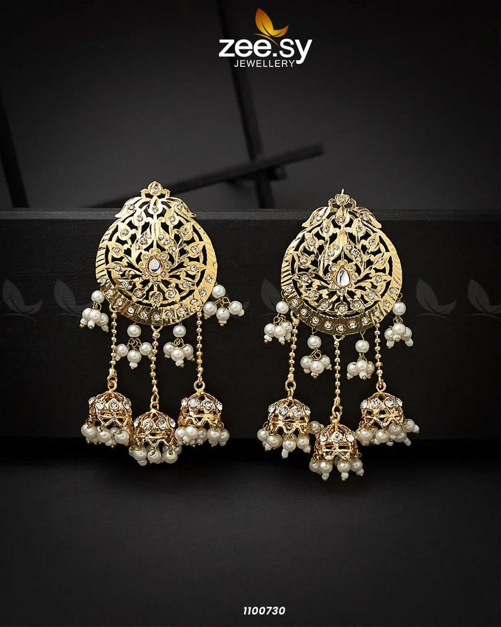 Regal Pearl Traditional Drop Earring Pearl Earrings - Zeesy Jewellery Pakistan | Premium Artificial & Imitation Jewellery