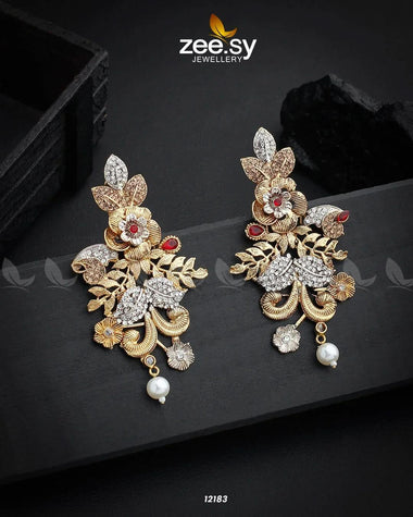 Floral Earrings Rubi Earrings - Zeesy Jewellery Pakistan | Premium Artificial & Imitation Jewellery