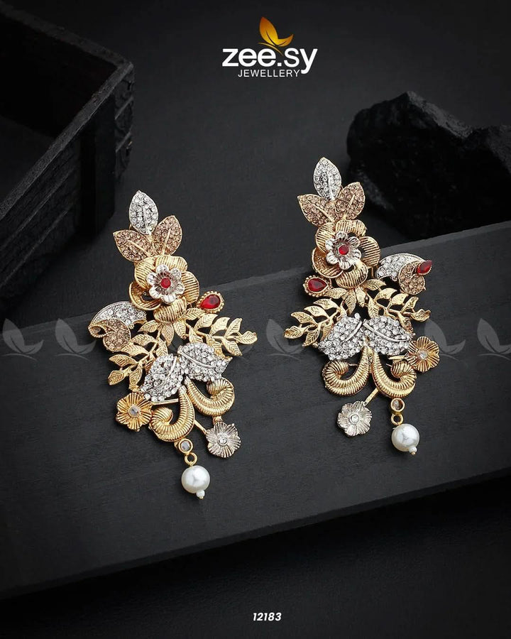 Floral Earrings Rubi Earrings - Zeesy Jewellery Pakistan | Premium Artificial & Imitation Jewellery