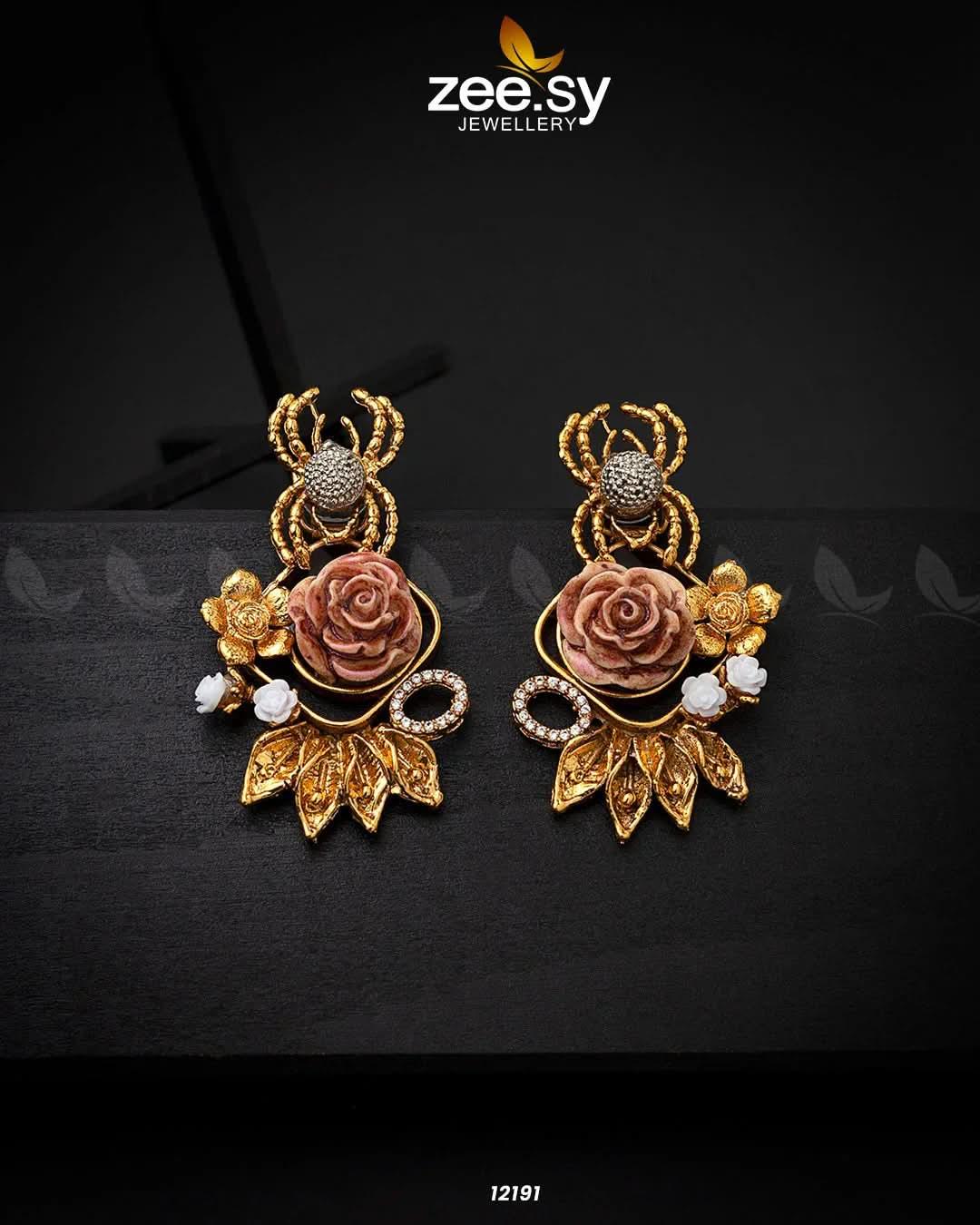 Spider Earrings Peach Earrings - Zeesy Jewellery Pakistan | Premium Artificial & Imitation Jewellery