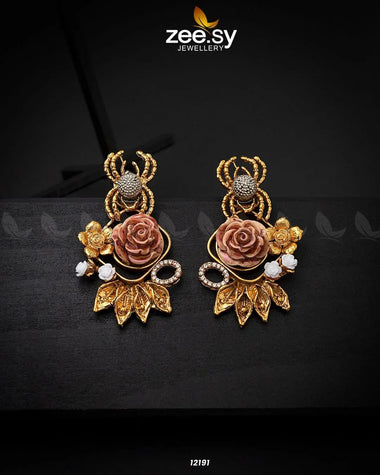 Spider Earrings Peach Earrings - Zeesy Jewellery Pakistan | Premium Artificial & Imitation Jewellery