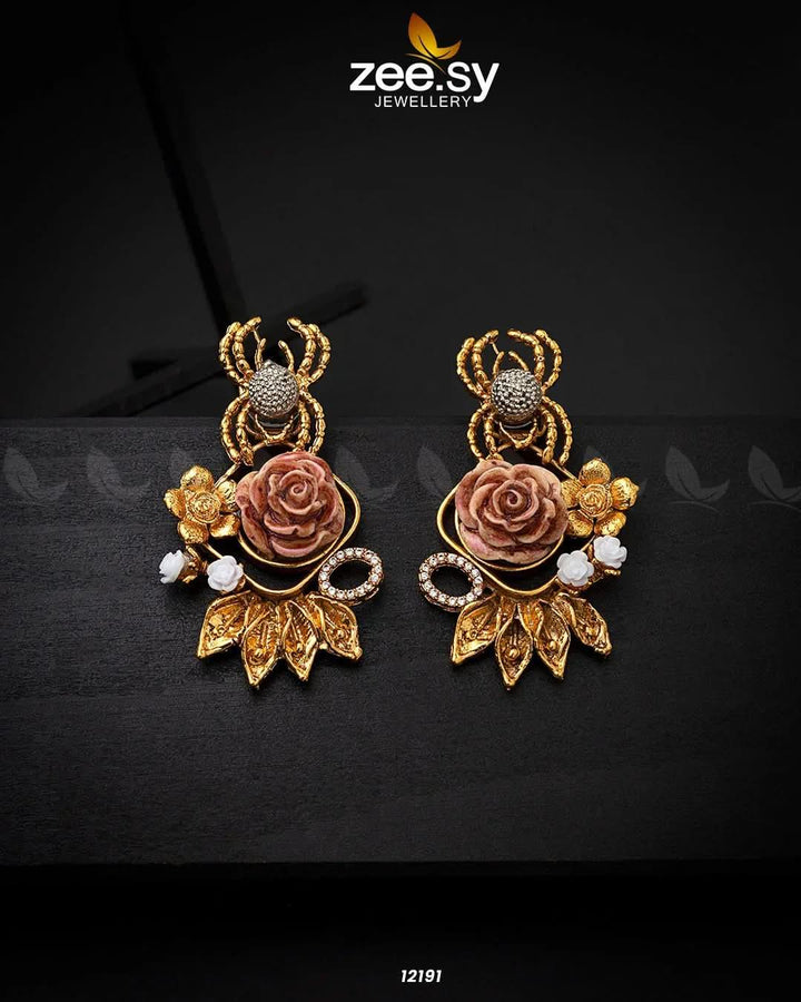 Spider Earrings Peach Earrings - Zeesy Jewellery Pakistan | Premium Artificial & Imitation Jewellery