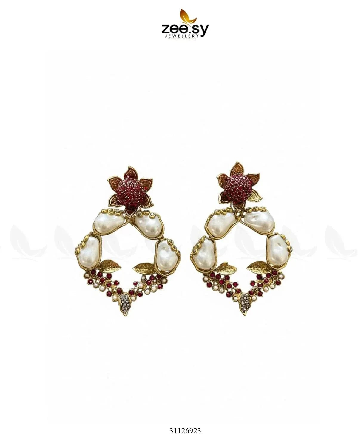 Antique Turkish Baroque Pearl Earrings Earrings - Zeesy Jewellery Pakistan | Premium Artificial & Imitation Jewellery
