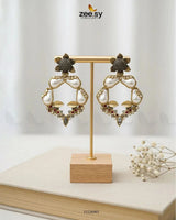 Antique Turkish Baroque Pearl Earrings Metallic Earrings - Zeesy Jewellery Pakistan | Premium Artificial & Imitation Jewellery