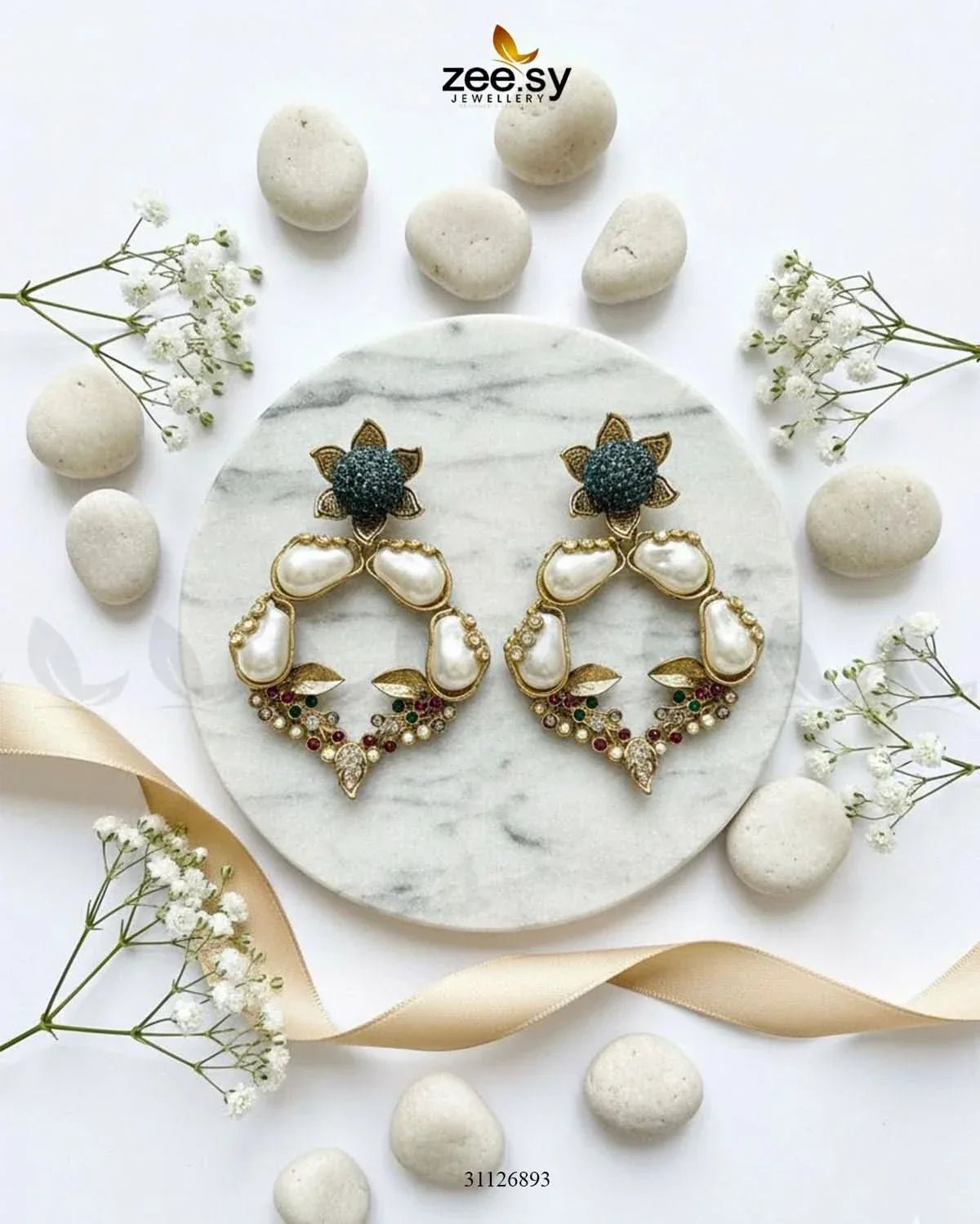 Antique Turkish Baroque Pearl Earrings Multi Earrings - Zeesy Jewellery Pakistan | Premium Artificial & Imitation Jewellery