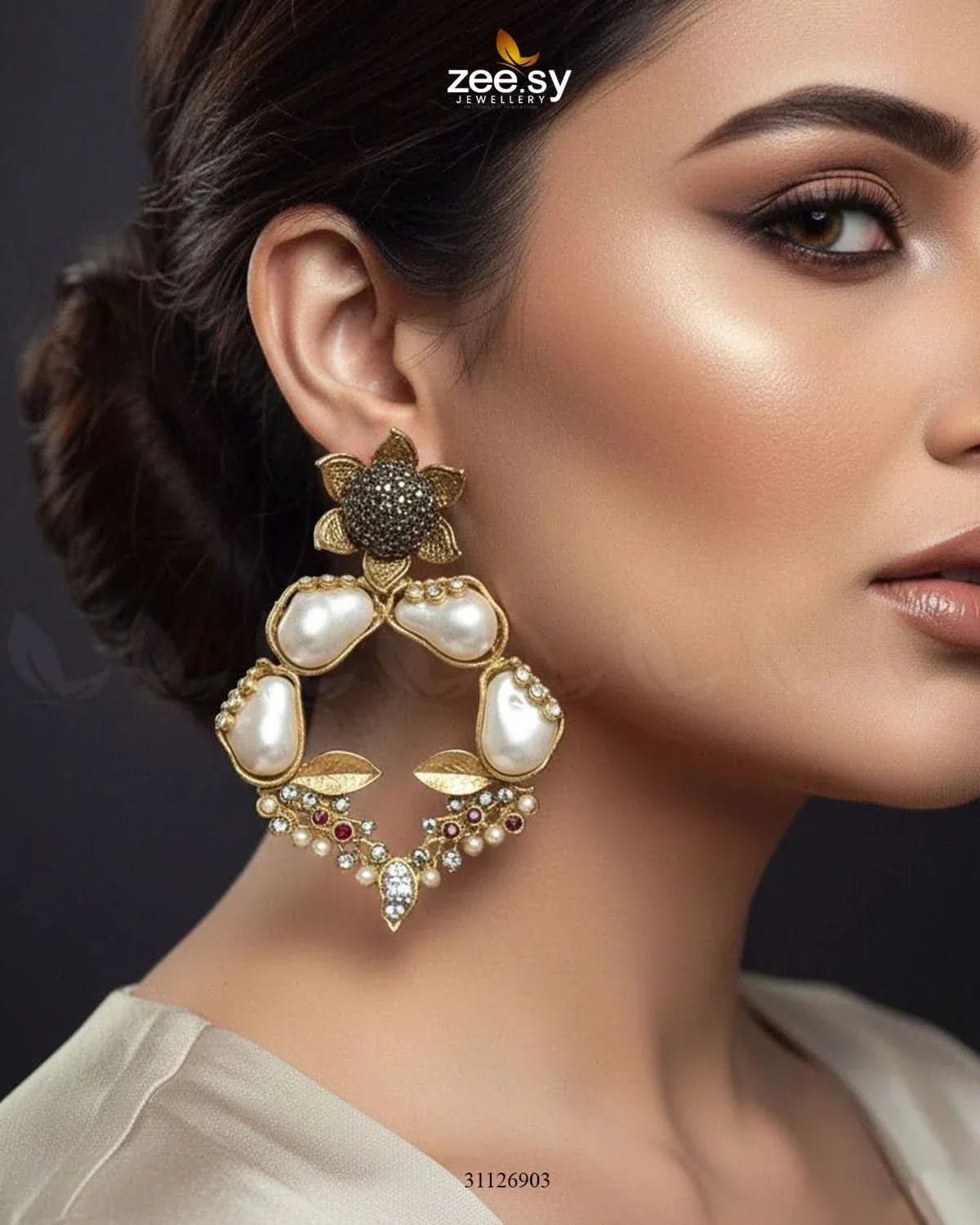 Antique Turkish Baroque Pearl Earrings Earrings - Zeesy Jewellery Pakistan | Premium Artificial & Imitation Jewellery