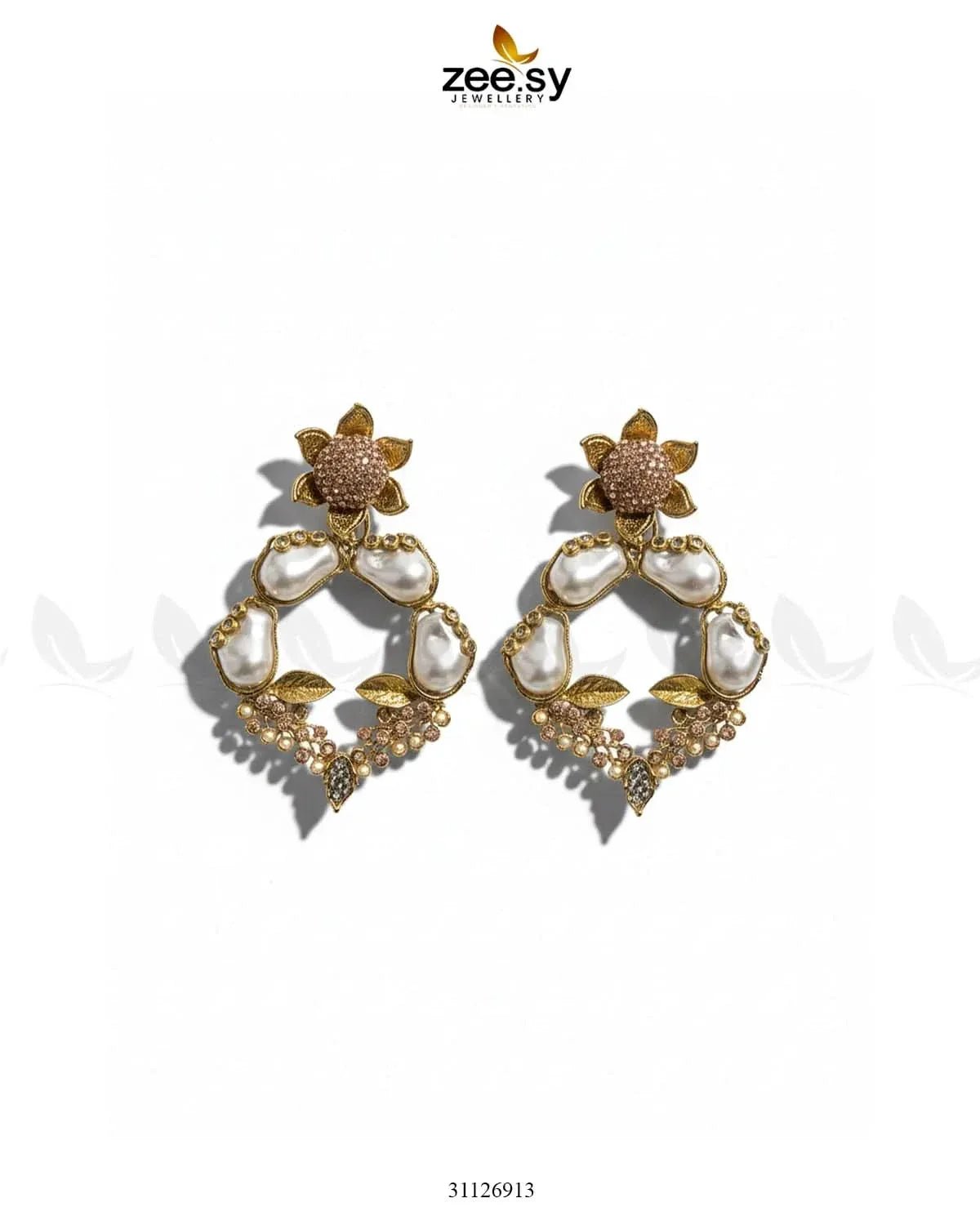Antique Turkish Baroque Pearl Earrings Earrings - Zeesy Jewellery Pakistan | Premium Artificial & Imitation Jewellery