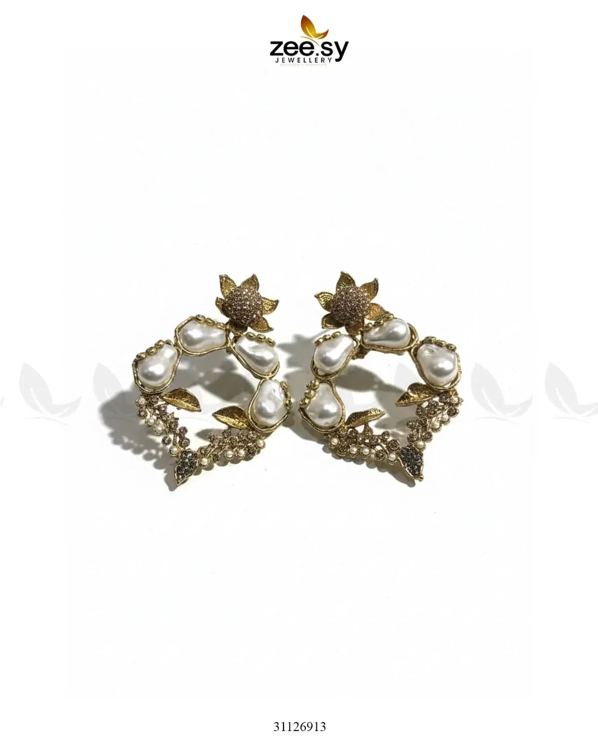 Antique Turkish Baroque Pearl Earrings Earrings - Zeesy Jewellery Pakistan | Premium Artificial & Imitation Jewellery