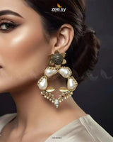 Antique Turkish Baroque Pearl Earrings Earrings - Zeesy Jewellery Pakistan | Premium Artificial & Imitation Jewellery
