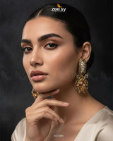 Antique Turquoise Cut Stone Earrings Earrings - Zeesy Jewellery Pakistan | Premium Artificial & Imitation Jewellery