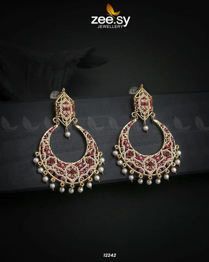Armeena's Earrings Red Earrings - Zeesy Jewellery Pakistan | Premium Artificial & Imitation Jewellery