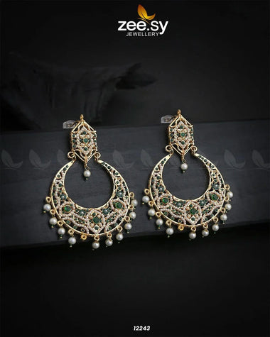 Armeena's Earrings Green Earrings - Zeesy Jewellery Pakistan | Premium Artificial & Imitation Jewellery