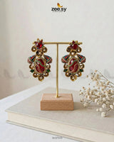 Diana Ruby Beads Earrings Earrings - Zeesy Jewellery Pakistan | Premium Artificial & Imitation Jewellery