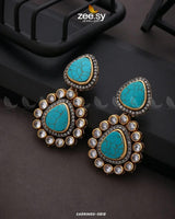 EARRINGS-0818 Feroza Earrings - Zeesy Jewellery Pakistan | Premium Artificial & Imitation Jewellery