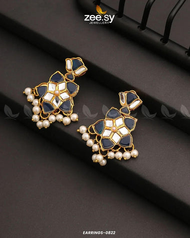 EARRINGS-0822 Blue Earrings - Zeesy Jewellery Pakistan | Premium Artificial & Imitation Jewellery