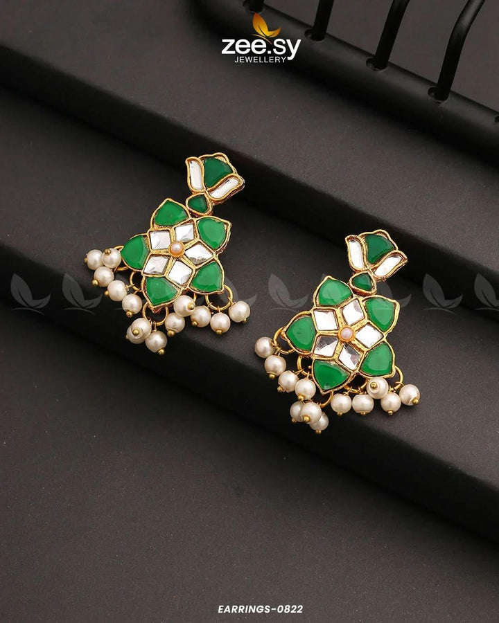 EARRINGS-0822 Green Earrings - Zeesy Jewellery Pakistan | Premium Artificial & Imitation Jewellery