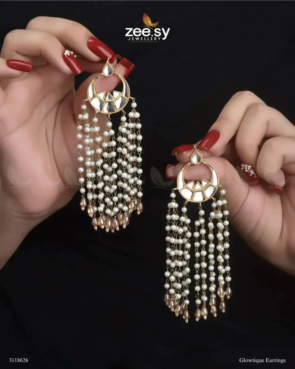 Glowtique Earrings Champagne Earrings - Zeesy Jewellery Pakistan | Premium Artificial & Imitation Jewellery