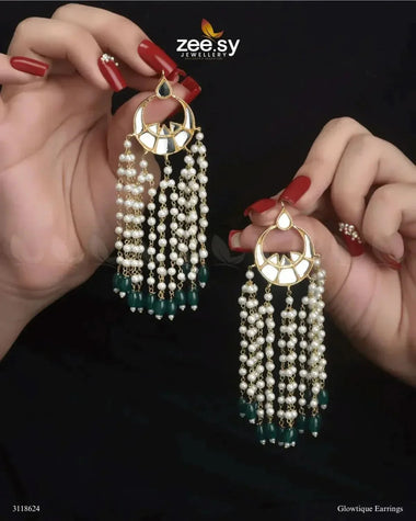 Glowtique Earrings Emerald Green Earrings - Zeesy Jewellery Pakistan | Premium Artificial & Imitation Jewellery