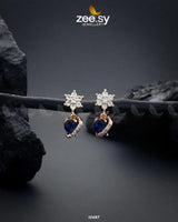 Heart Earrings Blue Earrings - Zeesy Jewellery Pakistan | Premium Artificial & Imitation Jewellery