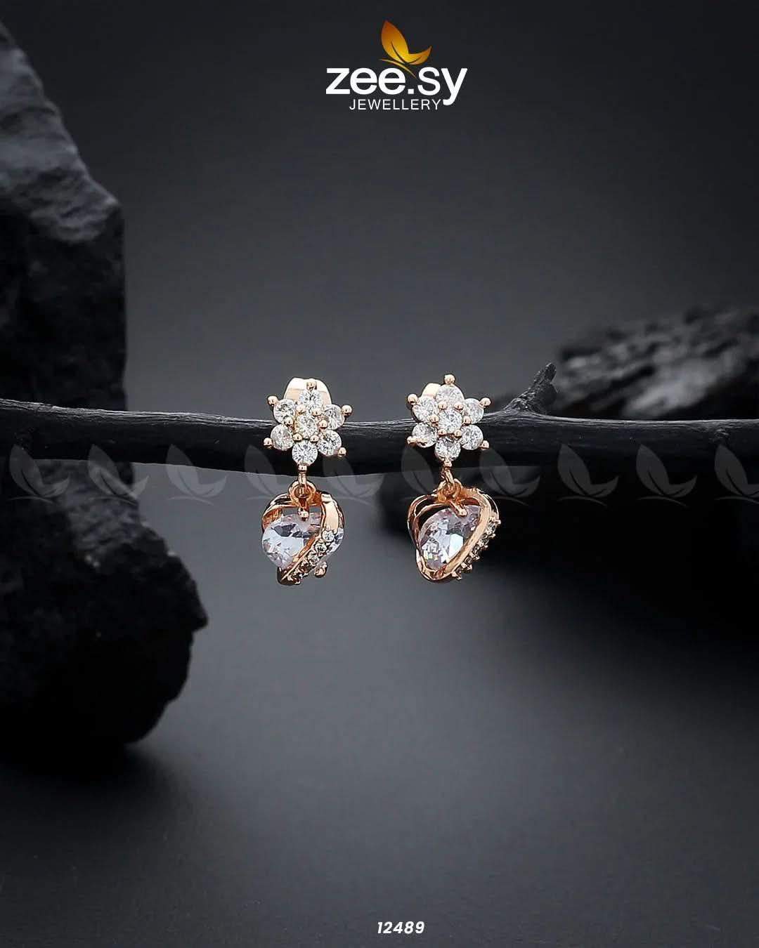 Heart Earrings White Earrings - Zeesy Jewellery Pakistan | Premium Artificial & Imitation Jewellery