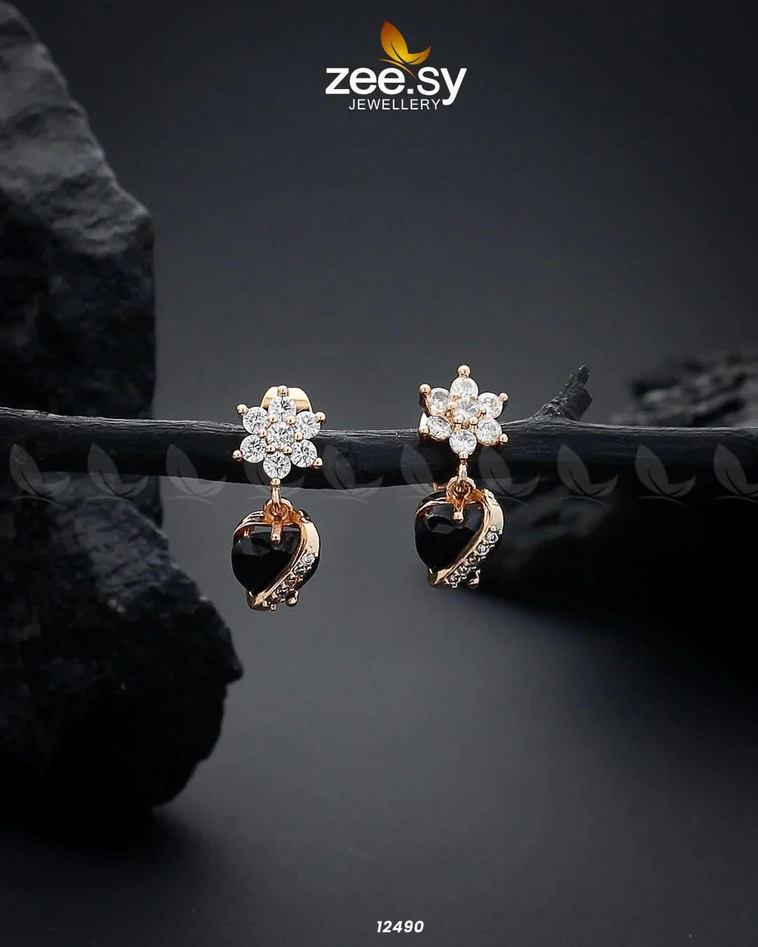 Heart Earrings Black Earrings - Zeesy Jewellery Pakistan | Premium Artificial & Imitation Jewellery