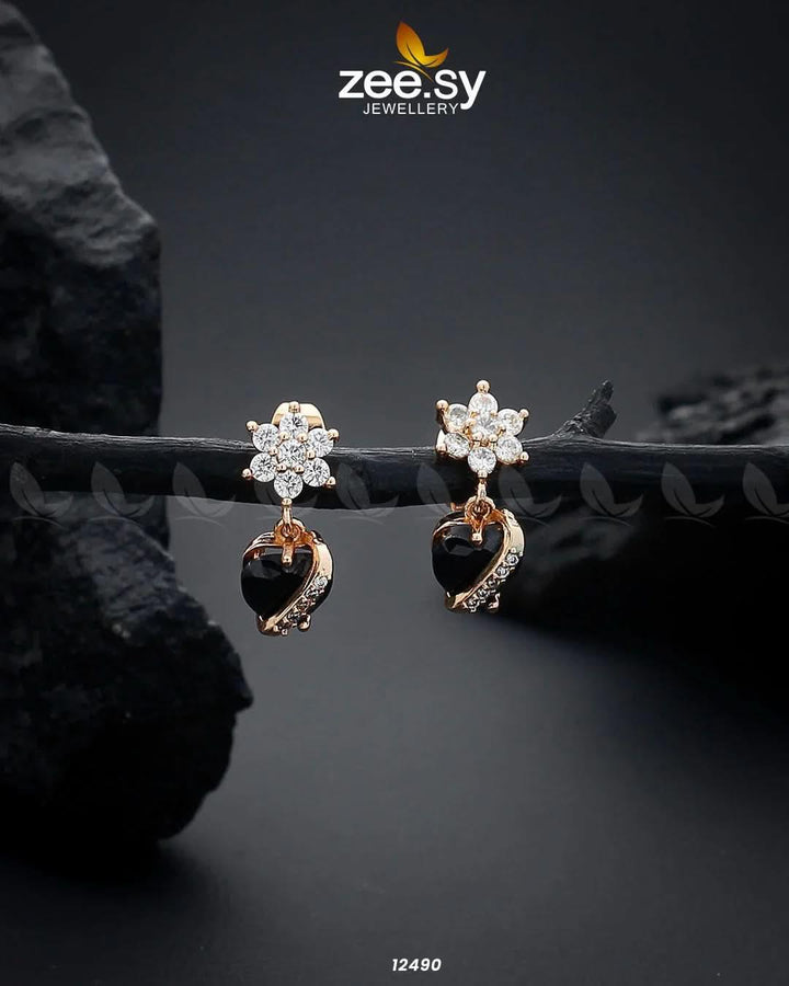 Heart Earrings Black Earrings - Zeesy Jewellery Pakistan | Premium Artificial & Imitation Jewellery