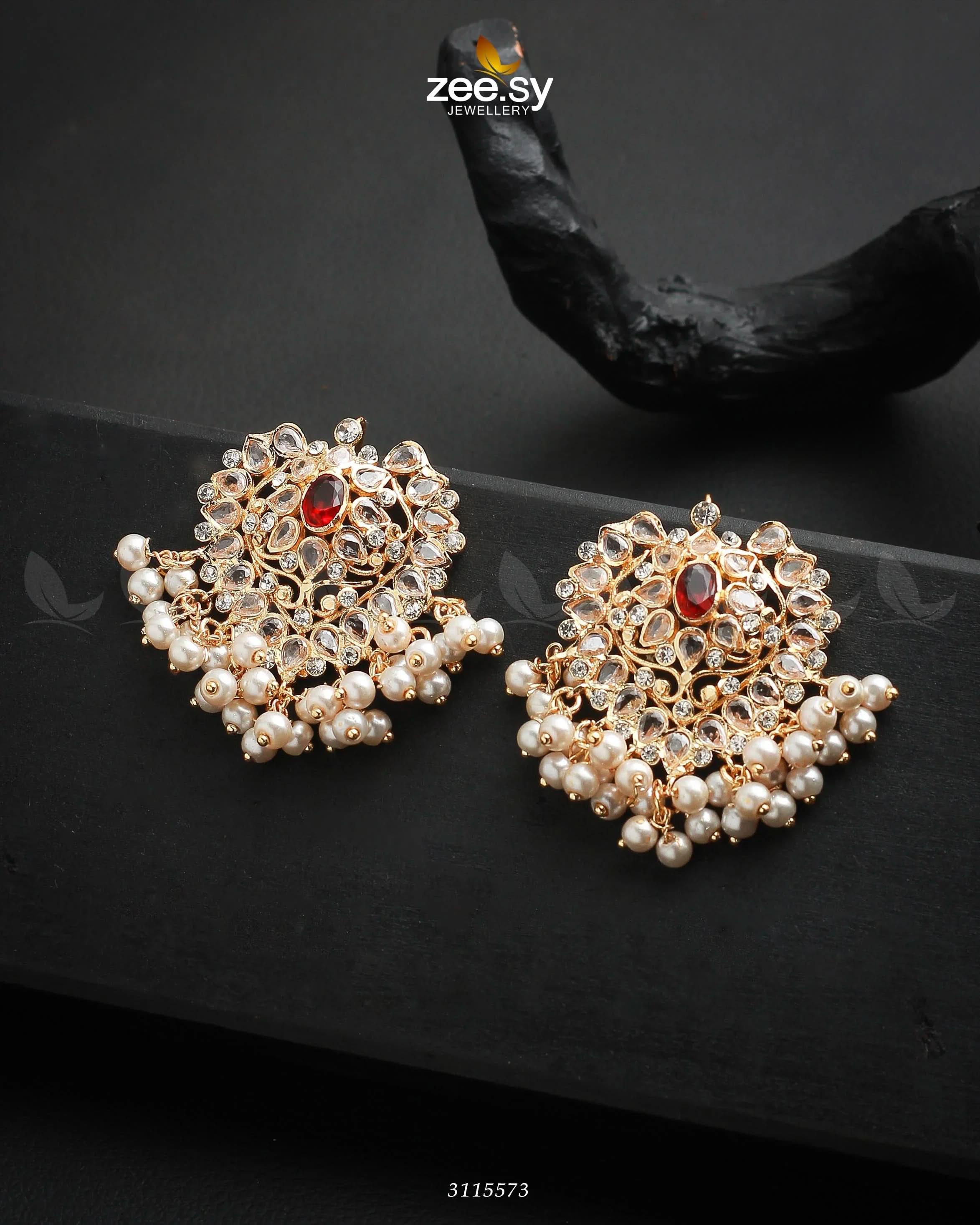 Luxuriant Earrings Red Earrings - Zeesy Jewellery Pakistan | Premium Artificial & Imitation Jewellery
