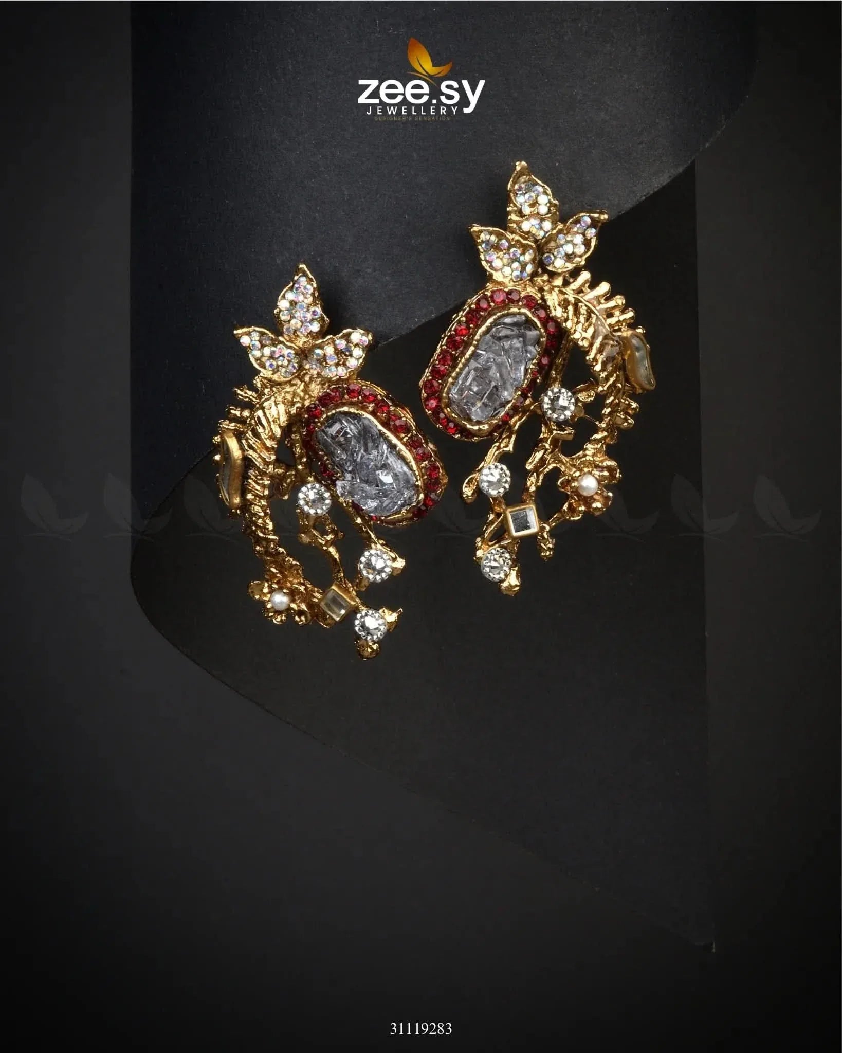Meridian Earrings Red Earrings - Zeesy Jewellery Pakistan | Premium Artificial & Imitation Jewellery