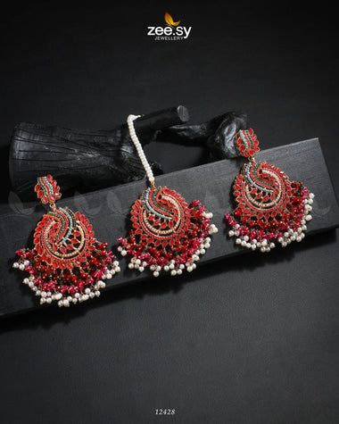 Radiance Earrings Red Earrings - Zeesy Jewellery Pakistan | Premium Artificial & Imitation Jewellery