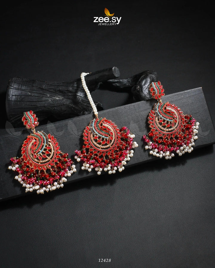 Radiance Earrings Red Earrings - Zeesy Jewellery Pakistan | Premium Artificial & Imitation Jewellery