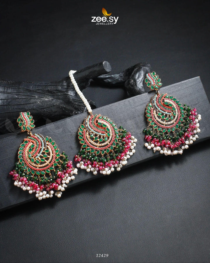 Radiance Earrings Green Earrings - Zeesy Jewellery Pakistan | Premium Artificial & Imitation Jewellery