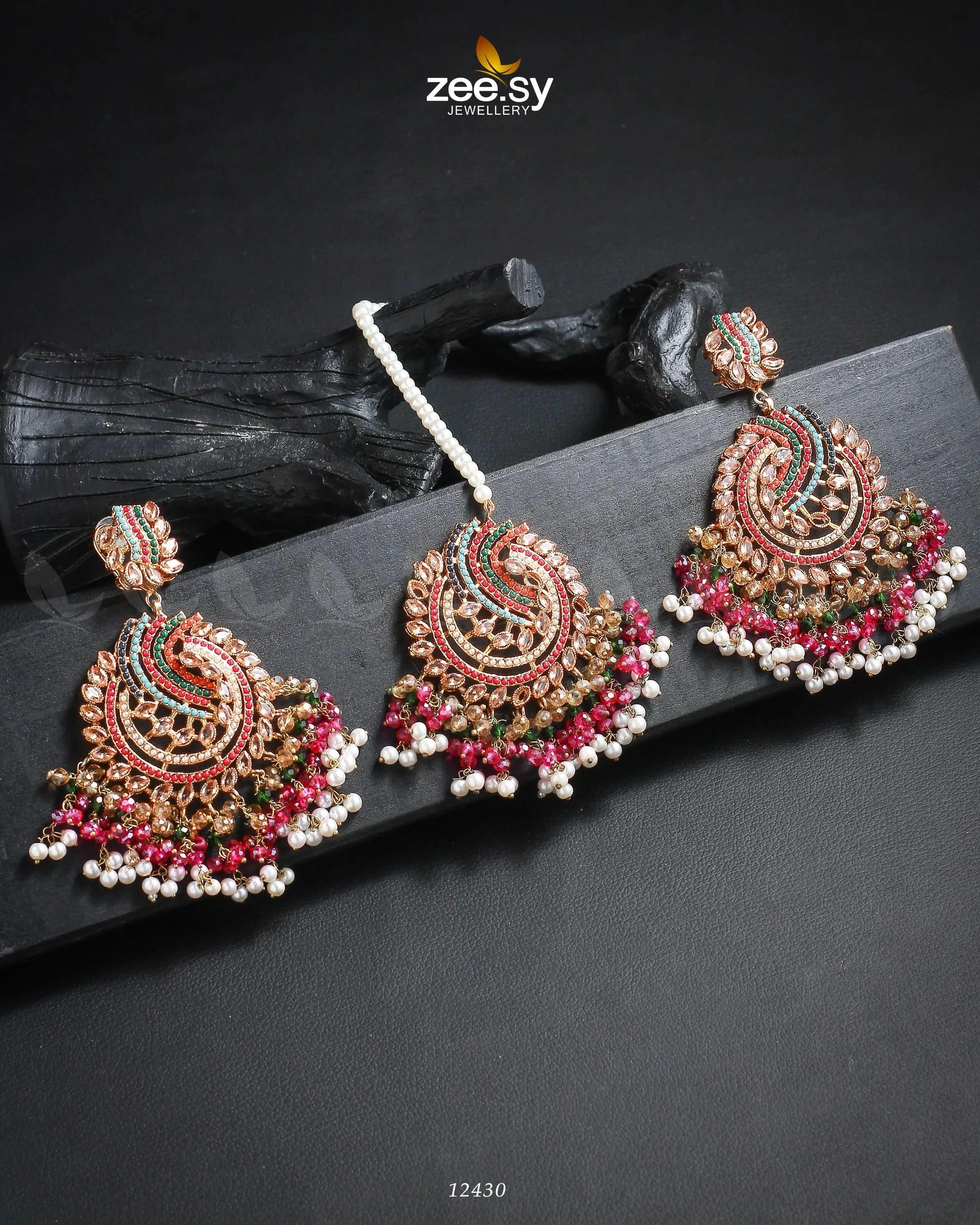 Radiance Earrings Champagne Earrings - Zeesy Jewellery Pakistan | Premium Artificial & Imitation Jewellery