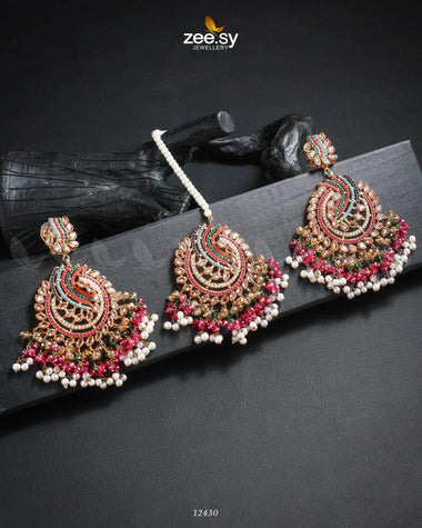Radiance Earrings Champagne Earrings - Zeesy Jewellery Pakistan | Premium Artificial & Imitation Jewellery