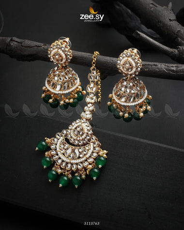 Rija Earrings Green Earrings - Zeesy Jewellery Pakistan | Premium Artificial & Imitation Jewellery