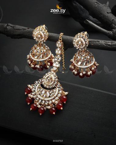 Rija Earrings Red Earrings - Zeesy Jewellery Pakistan | Premium Artificial & Imitation Jewellery