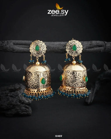 Shaymin Earrings Green Earrings - Zeesy Jewellery Pakistan | Premium Artificial & Imitation Jewellery