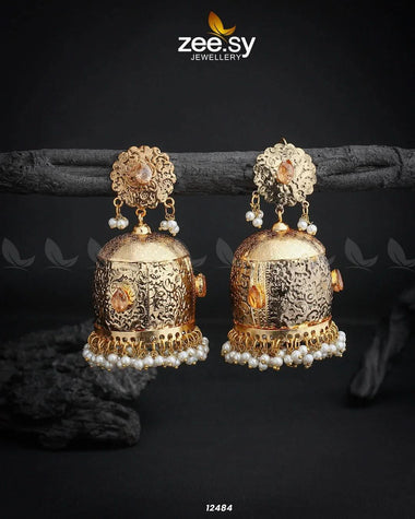 Shaymin Earrings Champagne Earrings - Zeesy Jewellery Pakistan | Premium Artificial & Imitation Jewellery