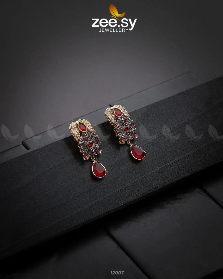 Sunflower Earrings Red Earrings - Zeesy Jewellery Pakistan | Premium Artificial & Imitation Jewellery