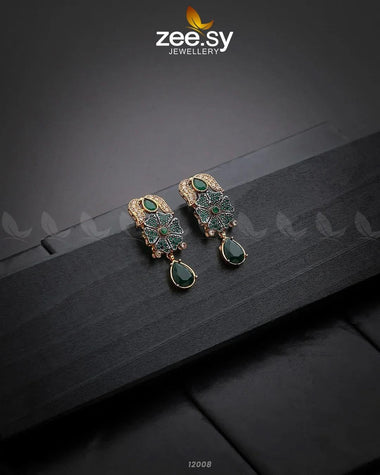 Sunflower Earrings Green Earrings - Zeesy Jewellery Pakistan | Premium Artificial & Imitation Jewellery
