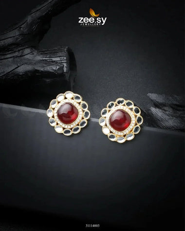 Zewar Earrings Red Earrings - Zeesy Jewellery Pakistan | Premium Artificial & Imitation Jewellery