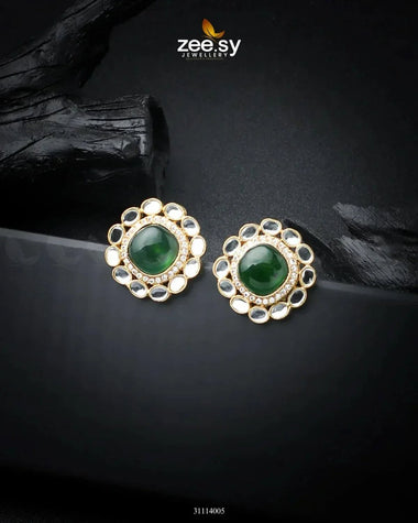 Zewar Earrings Green Earrings - Zeesy Jewellery Pakistan | Premium Artificial & Imitation Jewellery